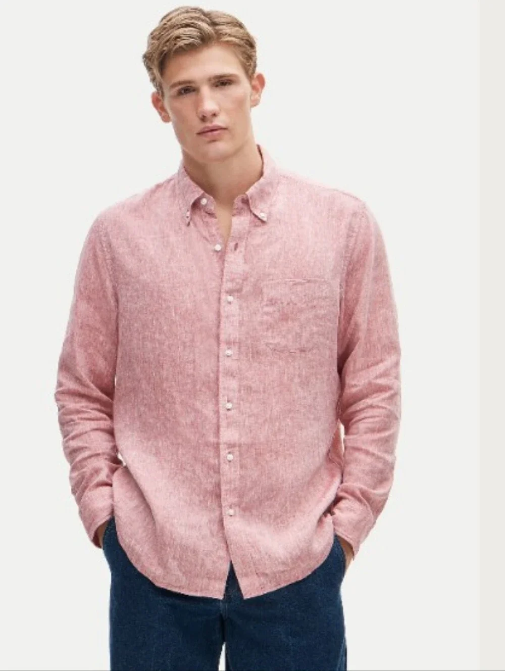 J. Crew Baird Mcnutt Irish Linen Button Down Long Sleeve Striped Slim Fit